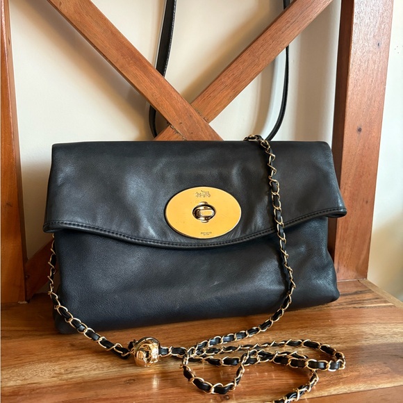 Vintage Coach Turnlock Clutch | Unbranded Chain | 1990s | Great Condition - Picture 2 of 12